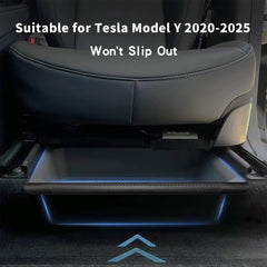 Yieokei privacy storage in Model Y, keeps drinks and small items neatly hidden.