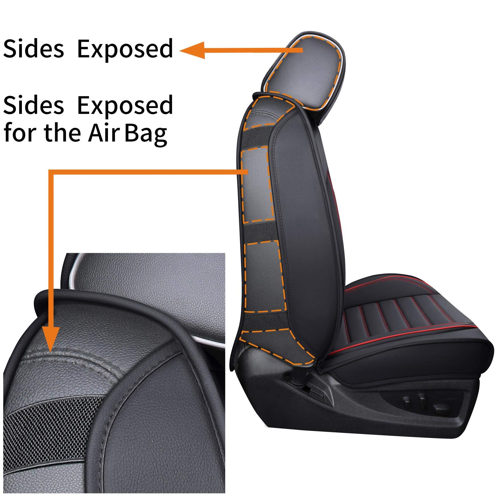 YIERTAI Chevy Sierra seat cover stitch detail, premium finish and precise fit