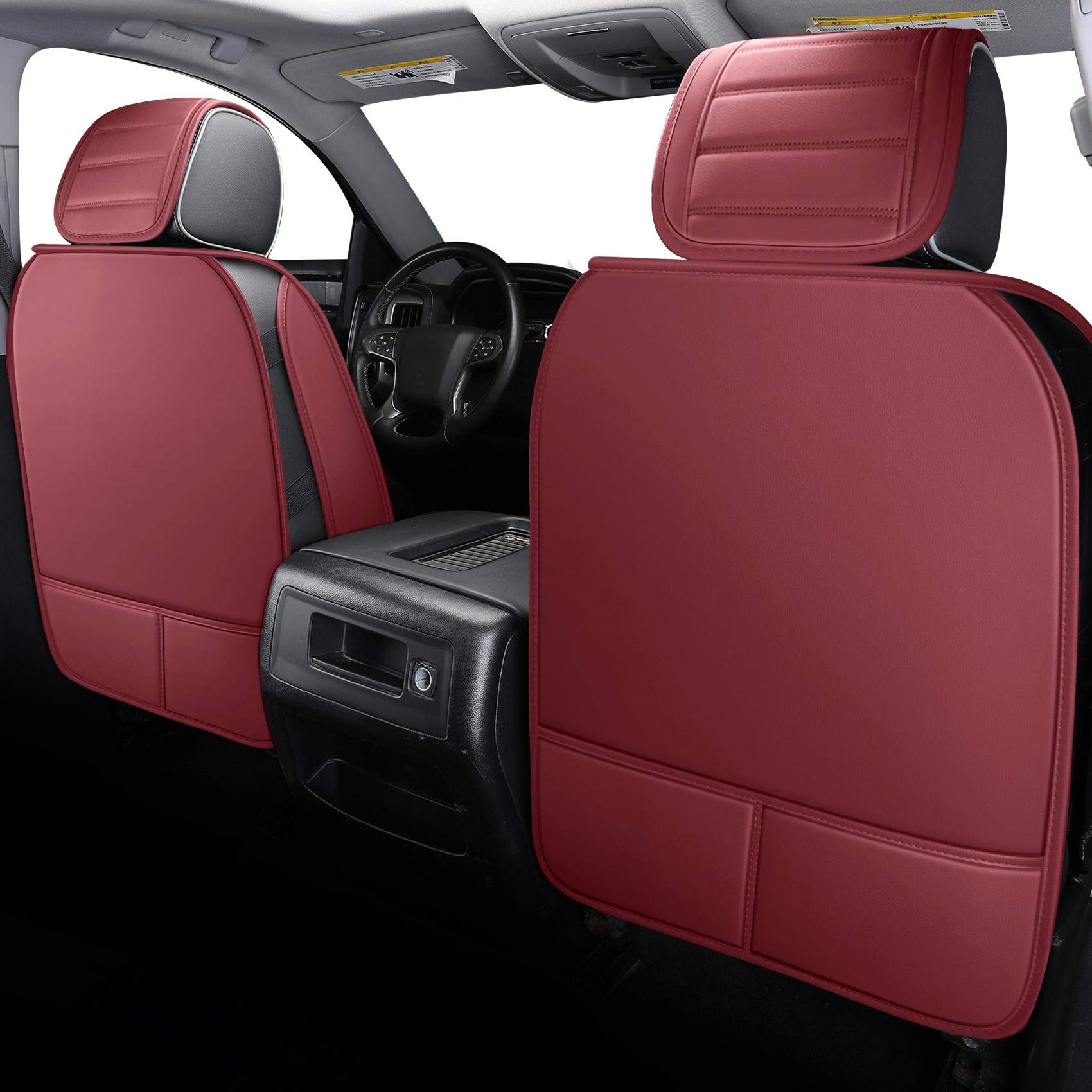 YIERTAI Chevy Silverado rear seat cover burgundy for full back protection