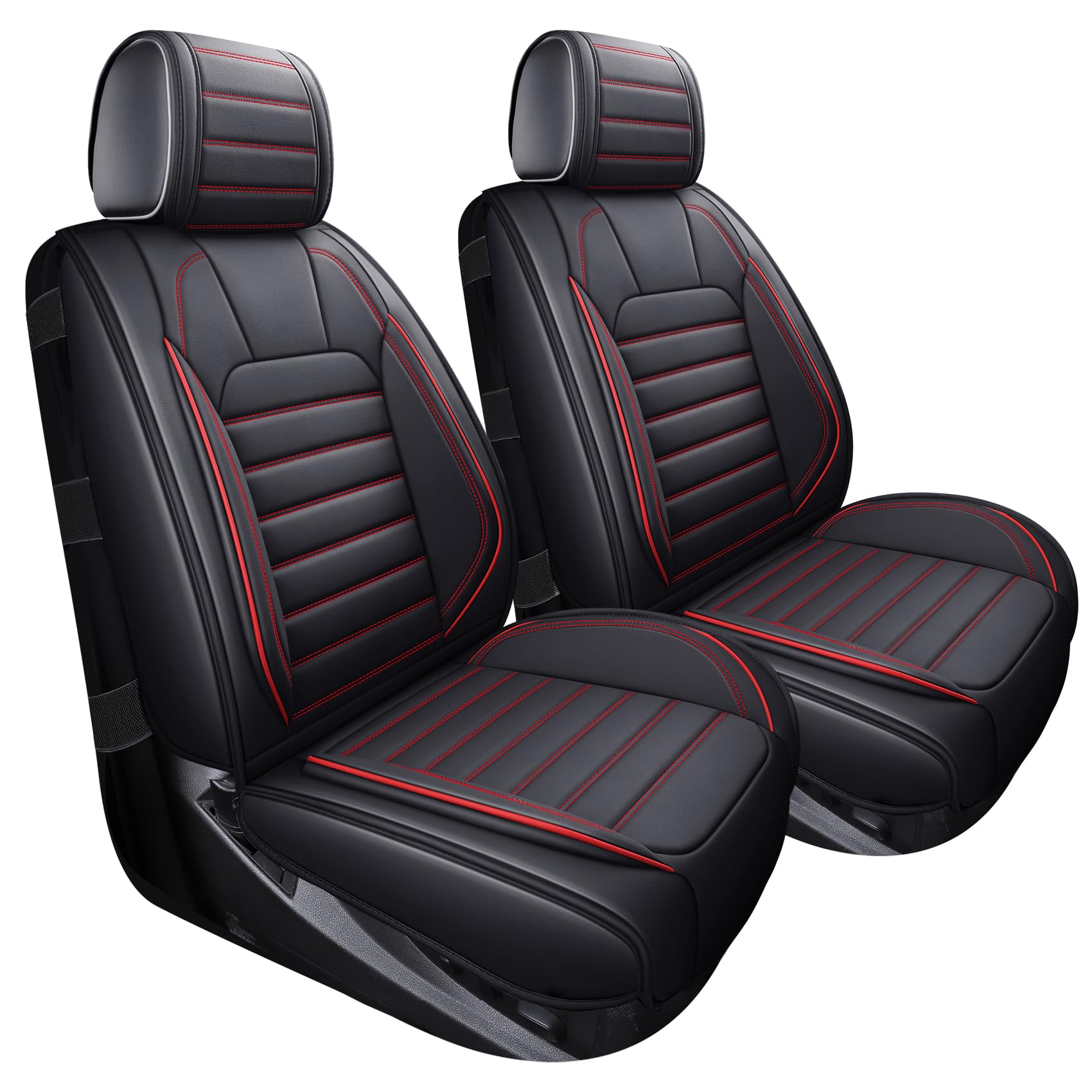 YIERTAI Chevy Silverado seat cover front left view, waterproof leather protection for daily driving