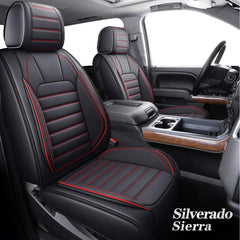 YIERTAI Chevy Silverado seat cover front right view, durable leather look for family trips