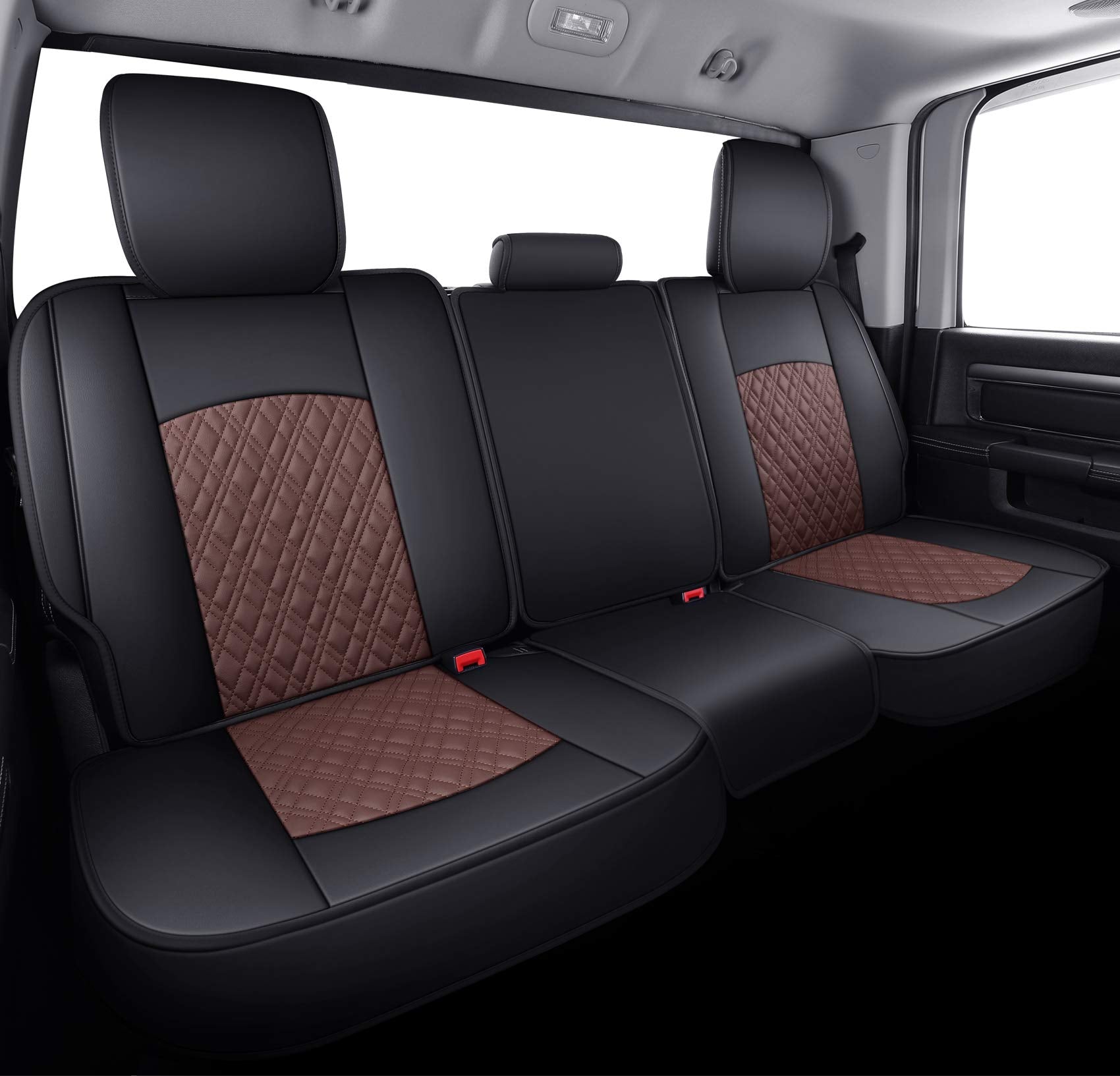 YIERTAI seat cover stitching detail highlights premium faux leather aesthetics.