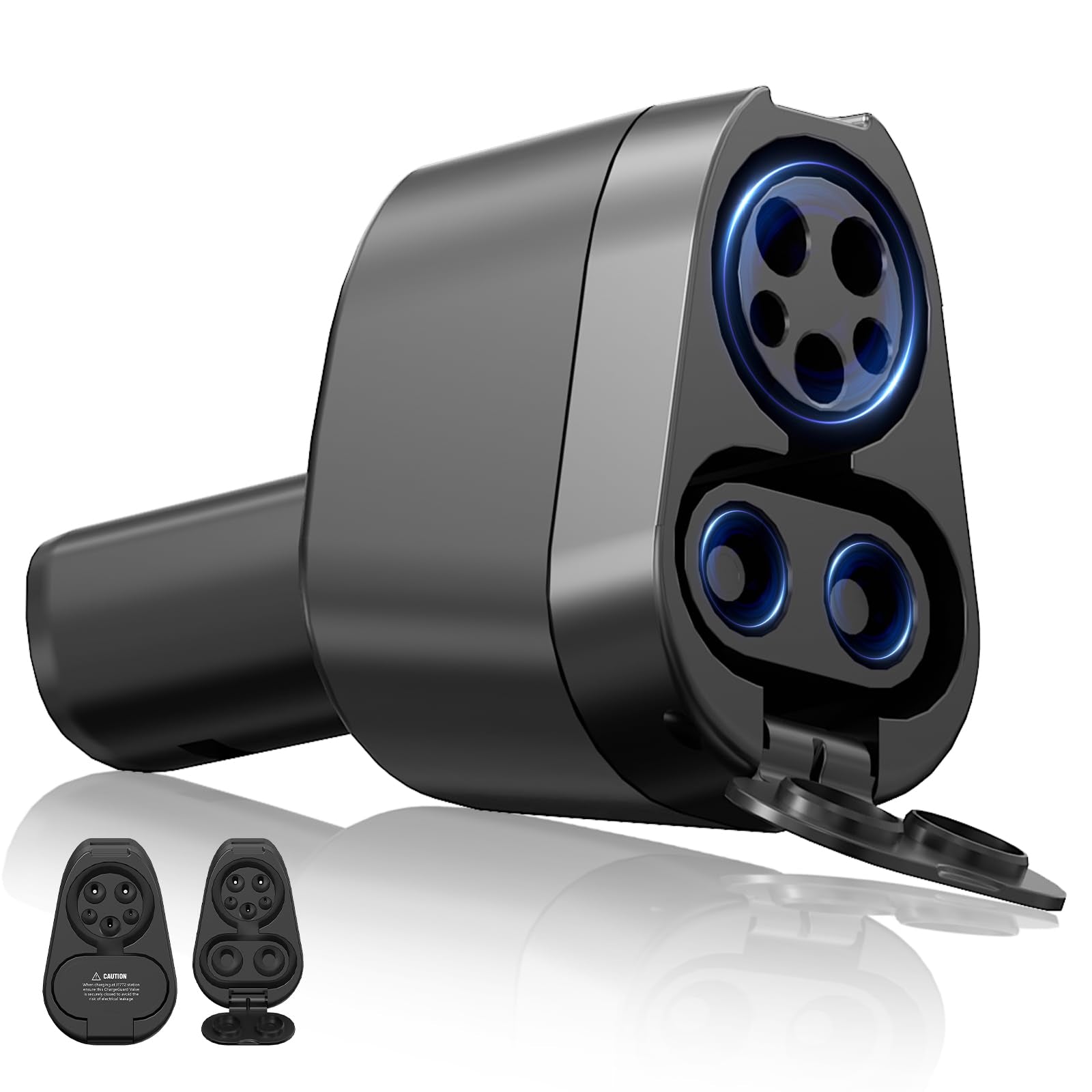 YIGPAIPO J1772-CCS adapter in use, showcasing 2-in-1 charging versatility.