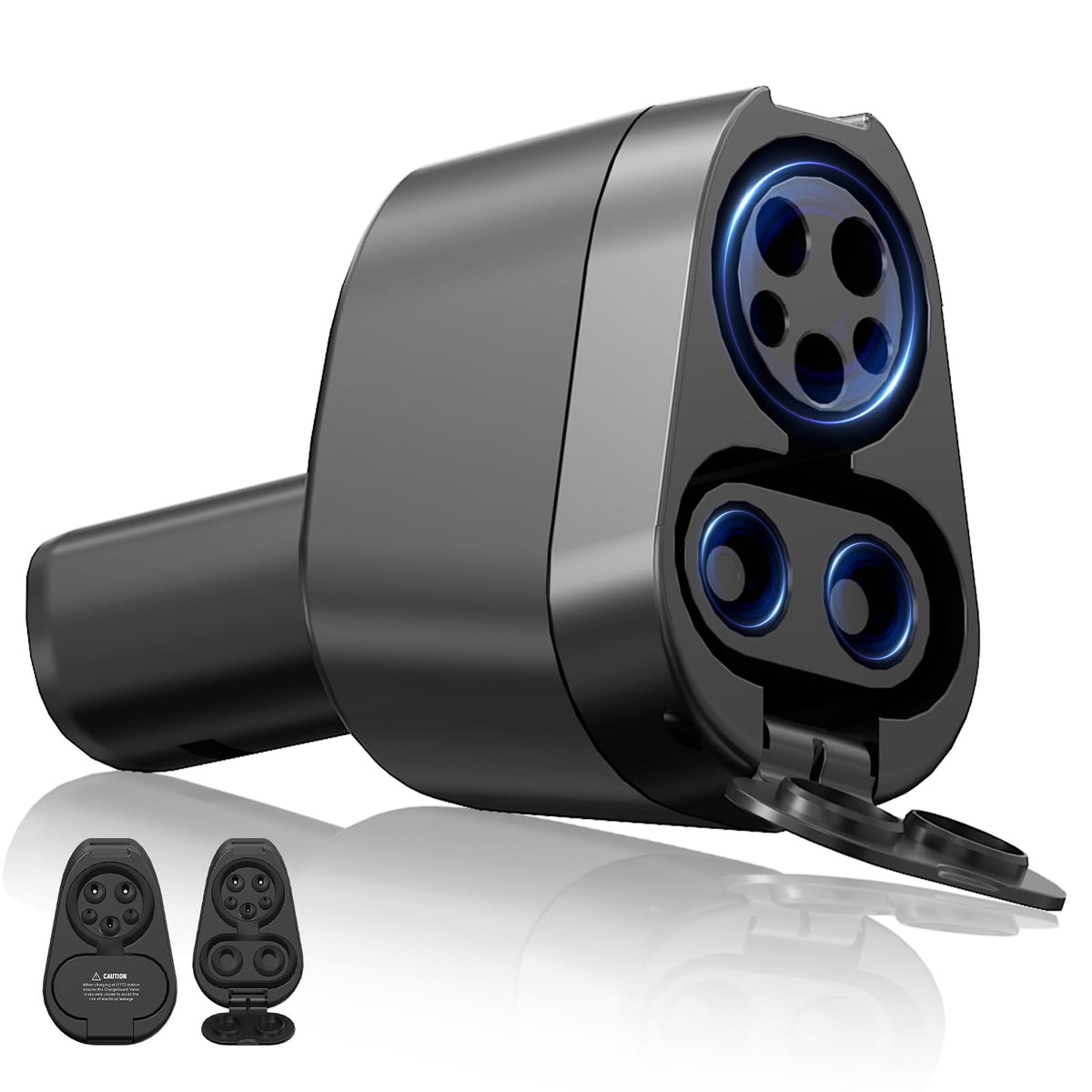YIGPAIPO J1772-CCS adapter in use, showcasing 2-in-1 charging versatility.
