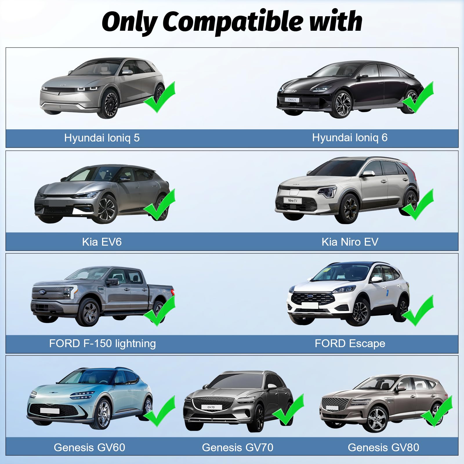 Compatibility: YIGPAIPO V2L works with Hyundai Ioniq 5 and 6 (not other EVs)