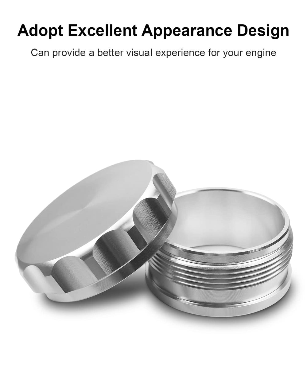 YIGUCS silver fuel cap for coolant tank, corrosion resistant design.