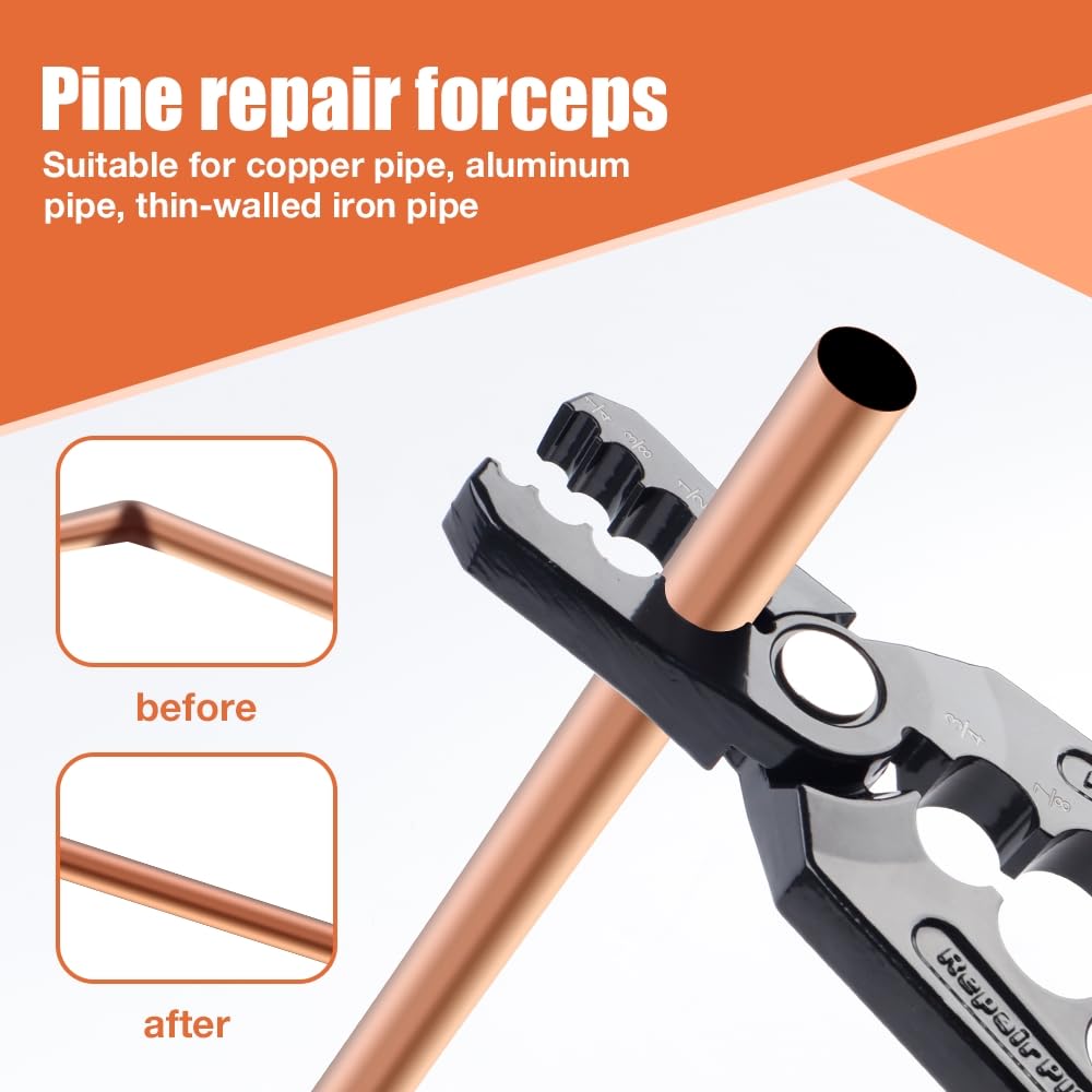 YiJAYiCAMA flat tube repair pliers showing extended lever for smooth repairs.