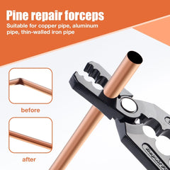 YiJAYiCAMA flat tube repair pliers showing extended lever for smooth repairs.