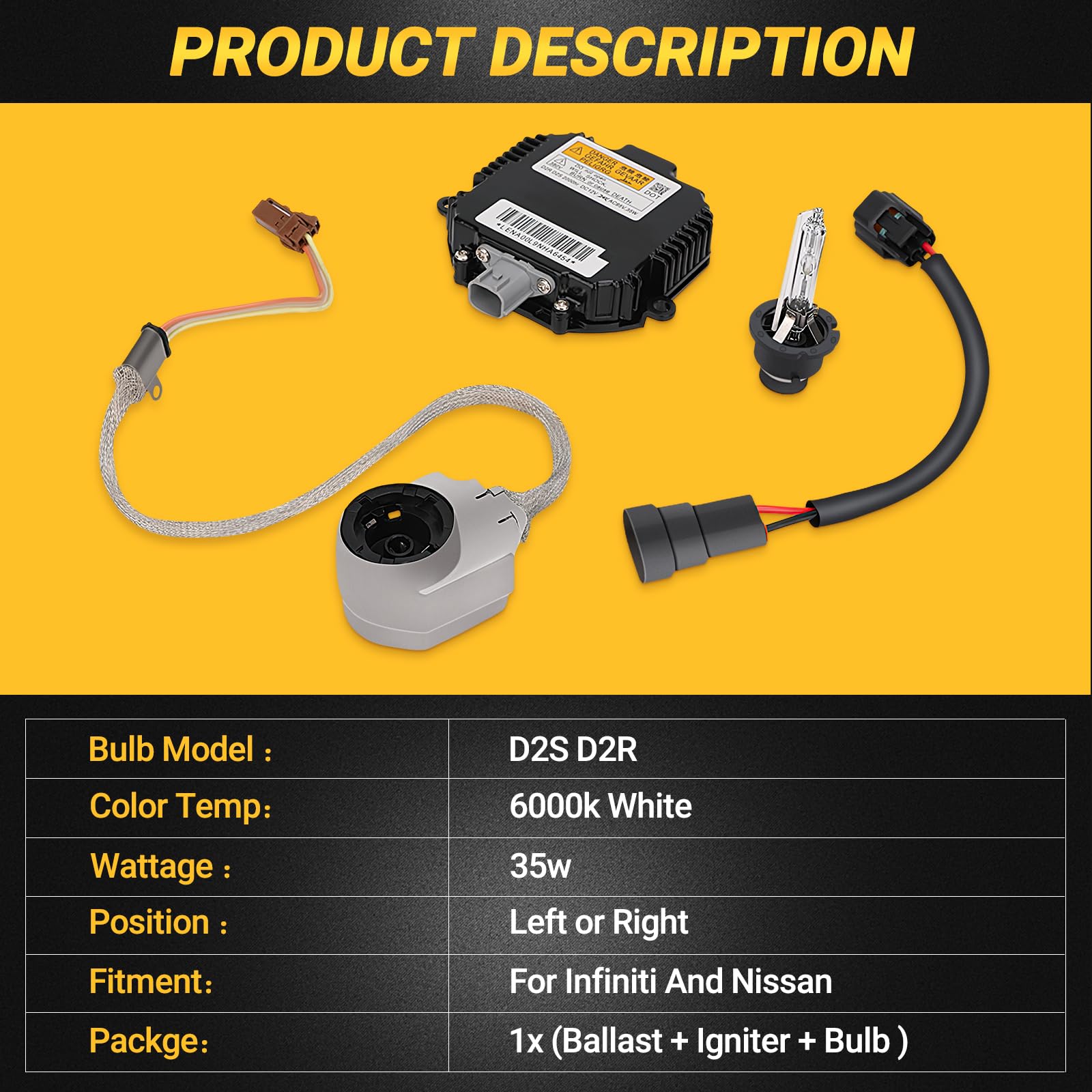 Yikesai complete pair kit covers both headlights for synchronized replacement