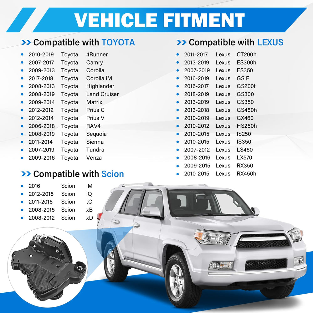 Yikesai front right actuator installed in a Toyota door for reliable operation.