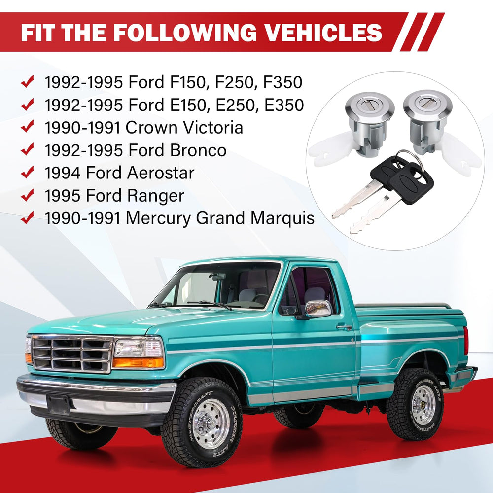 Yikesai door lock cylinder close-up highlights secure fit for Ford trucks.