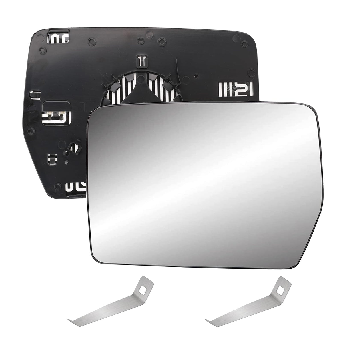 Yikesai driver left side heated mirror glass for Ford F-150 showing closeup for ice-free visibility