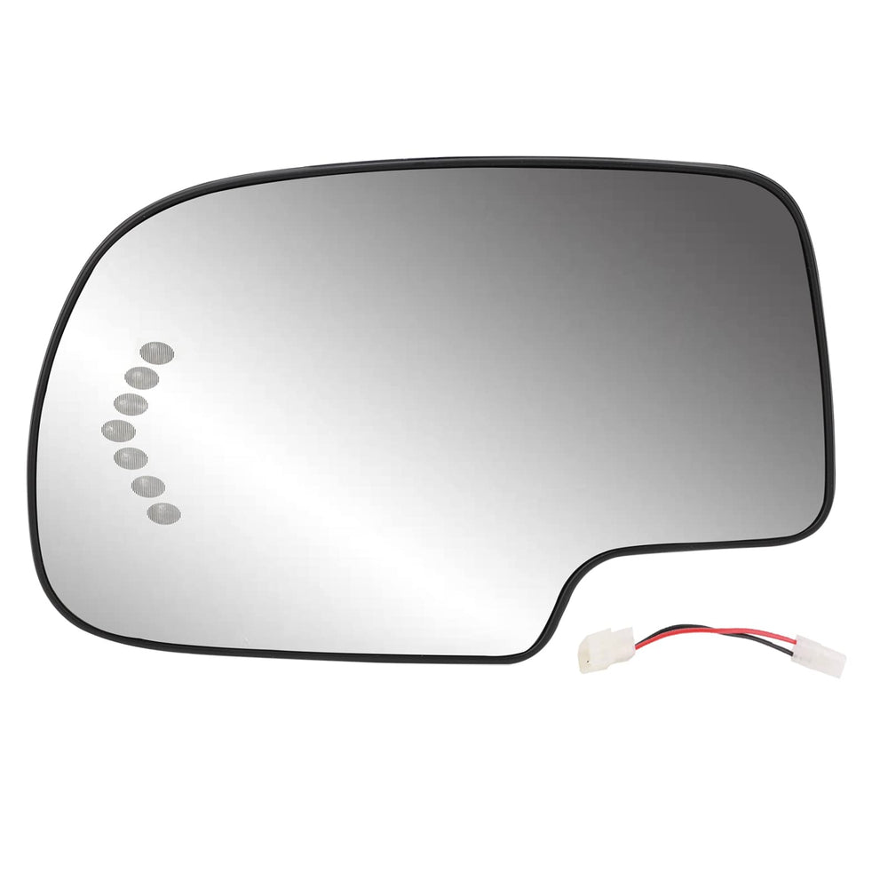 Yikesai driver-side heated mirror glass showing heating element for icy mornings