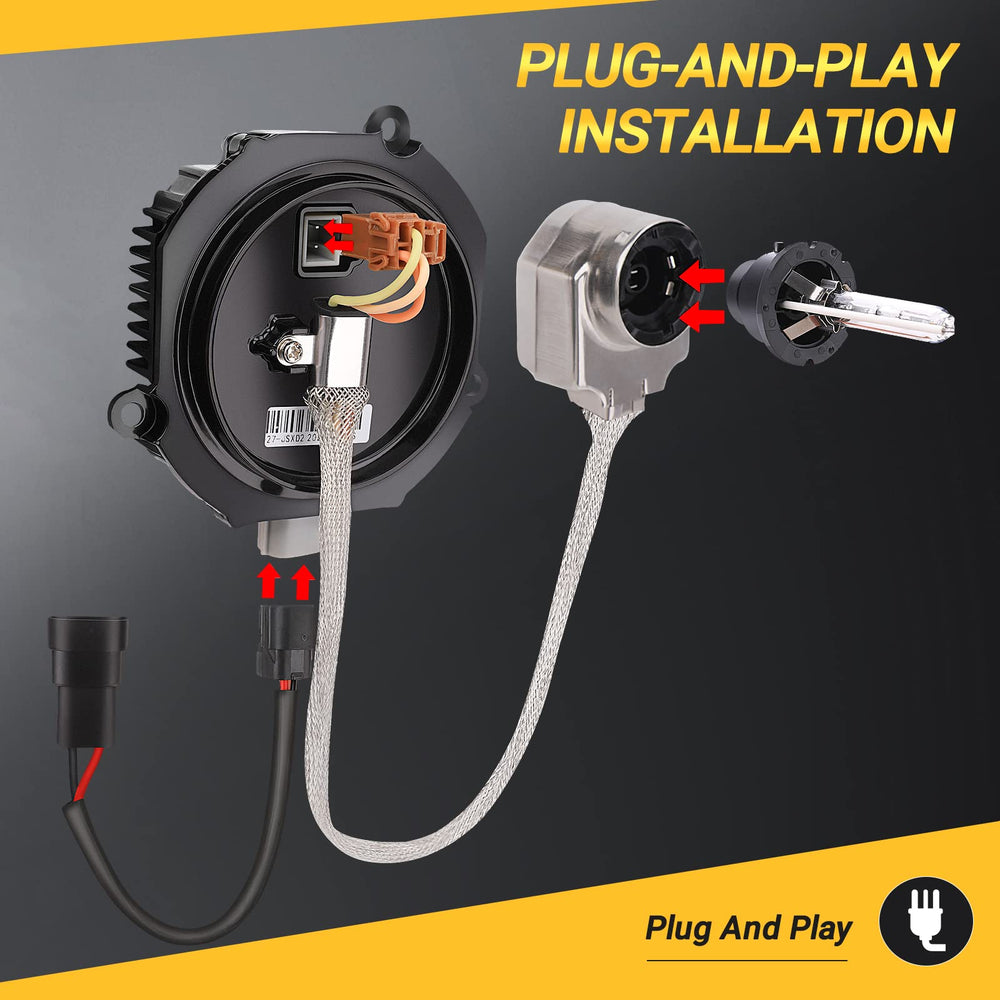 Yikesai headlight igniter D2S bulb set ensures reliable start and steady beam