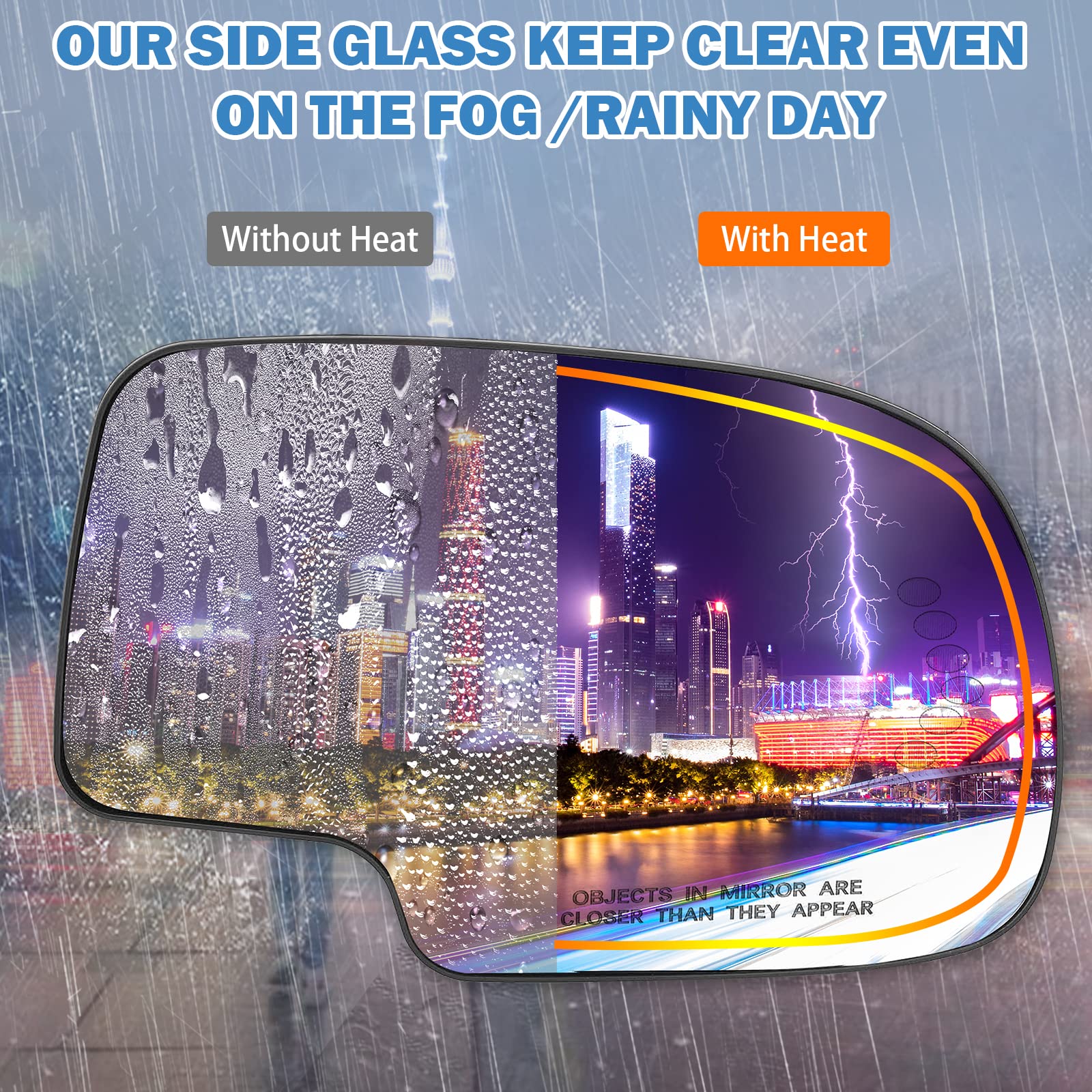 Yikesai Tahoe mirror glass replacement for clear side view