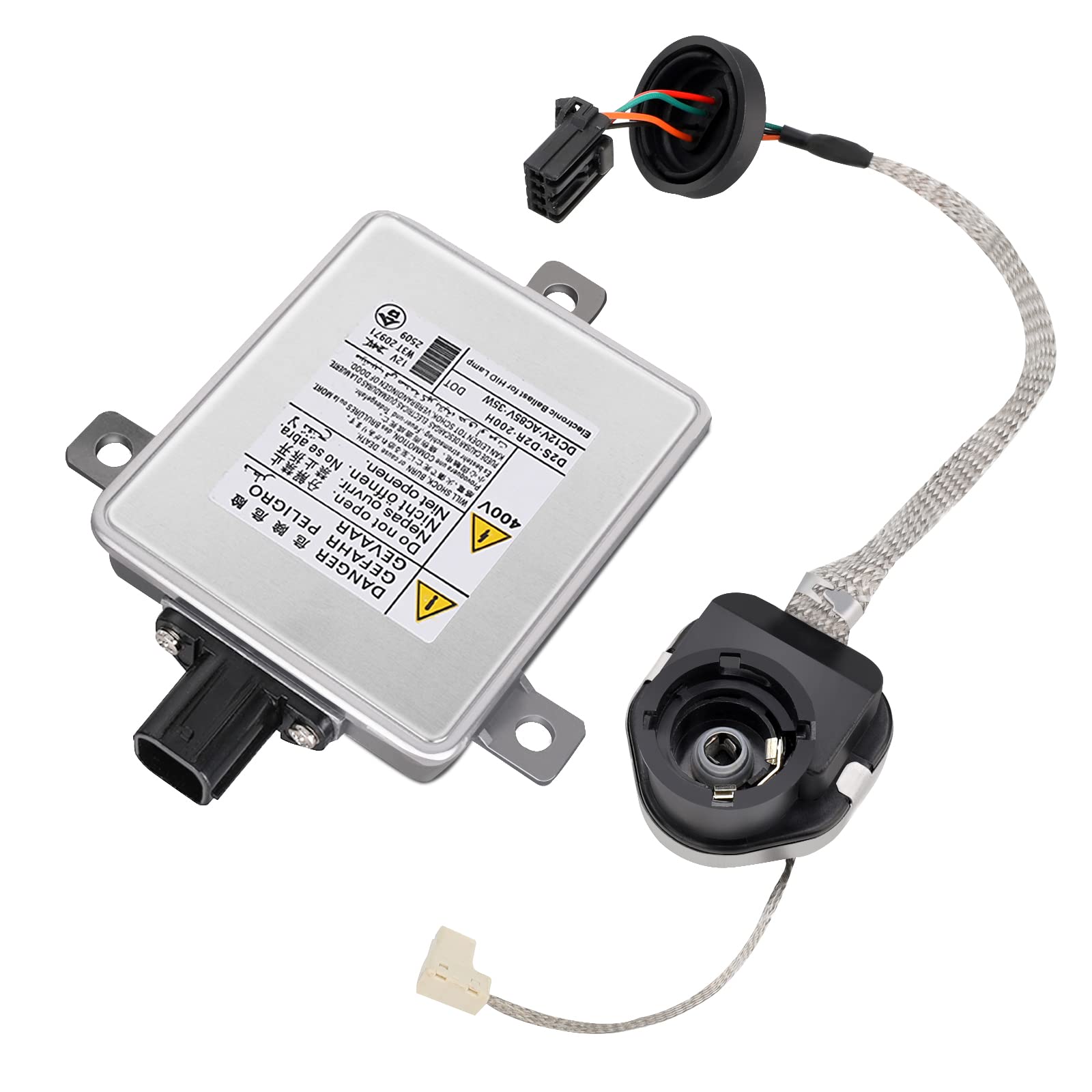 Yikesai W3T19371 xenon HID ballast igniter left, reliable beam start.