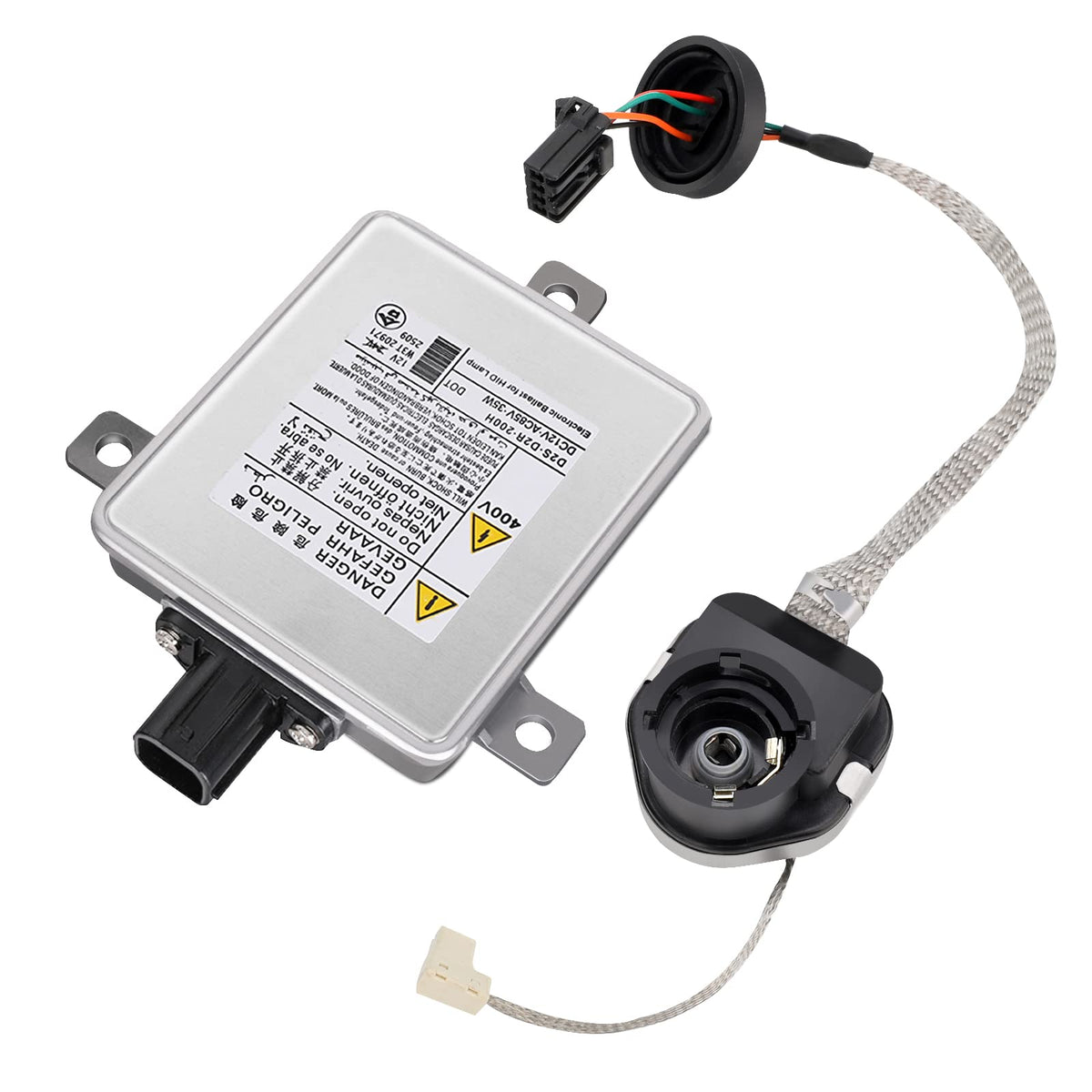 Yikesai W3T19371 xenon HID ballast igniter left, reliable beam start.