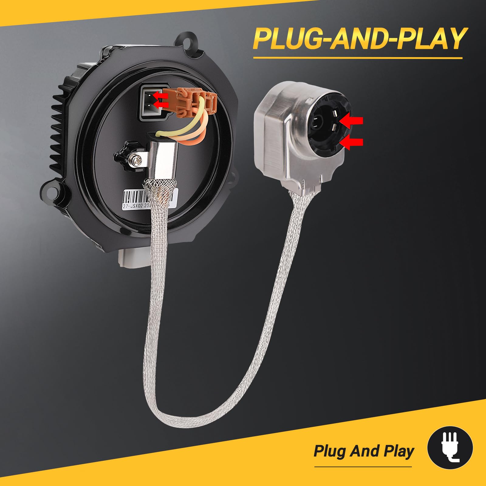 Yikesai xenon ballast side profile highlights slim form for easy installation.