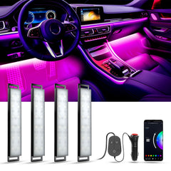 YiLaie interior car lights strip glowing multicolor under dash for mood lighting