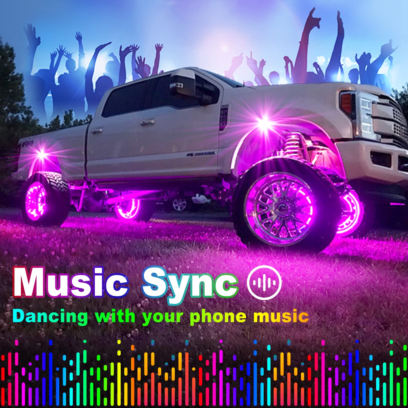 YiLaie rock light app remote control for quick lighting modes during off-road trips.