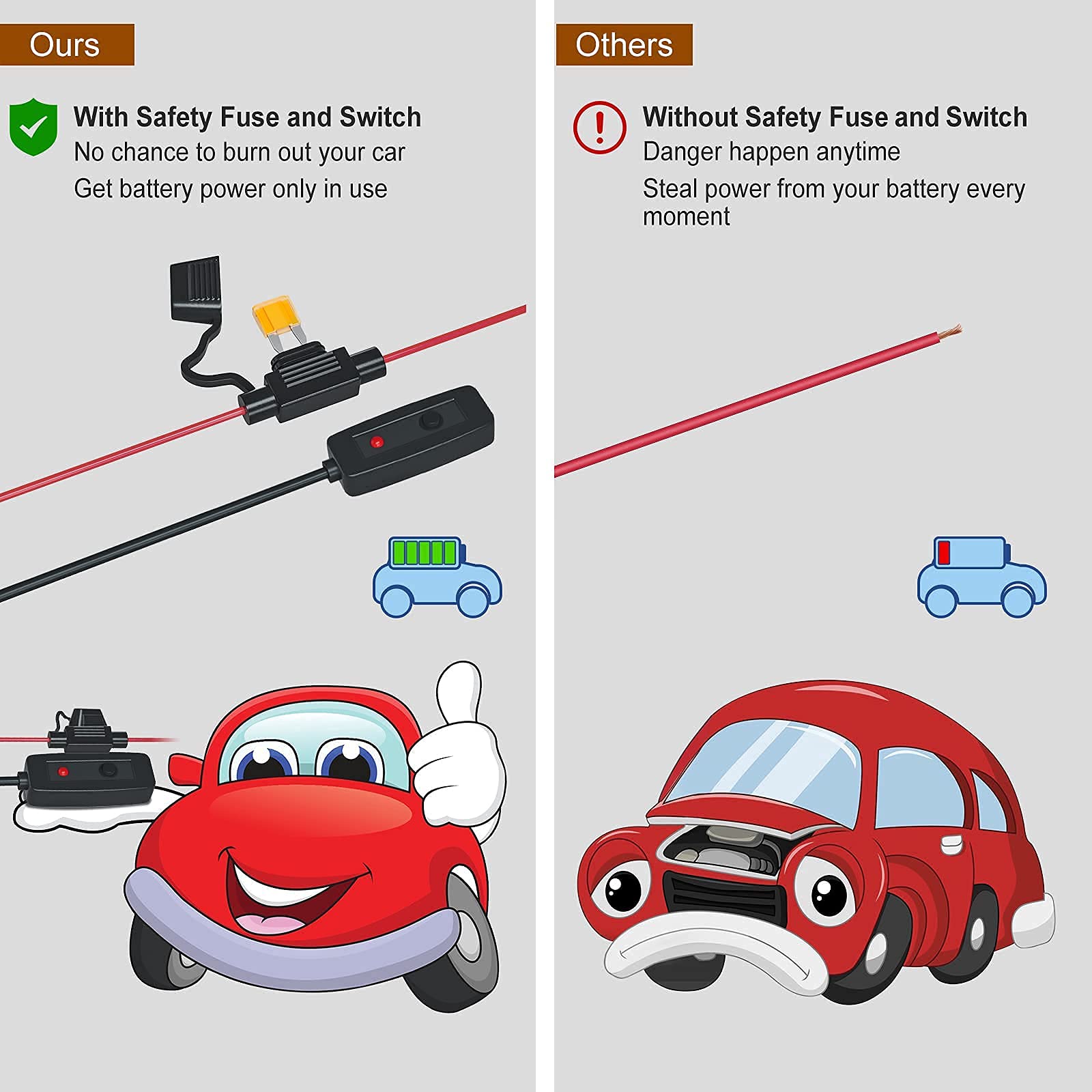 YiLaie brake-warning feature syncs red lights for enhanced awareness.