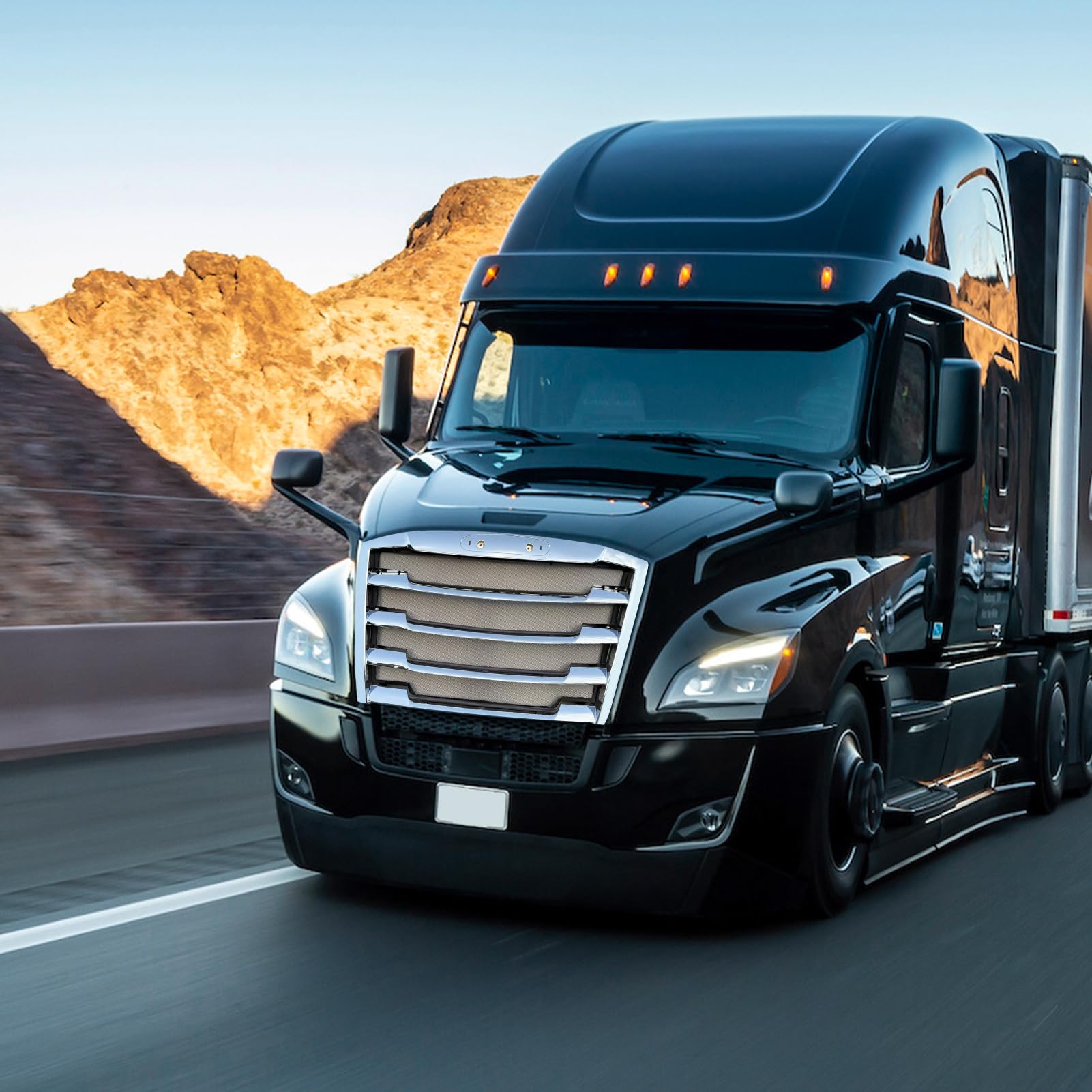 Yingtour Cascadia chrome grille on road adds polished, protective touch