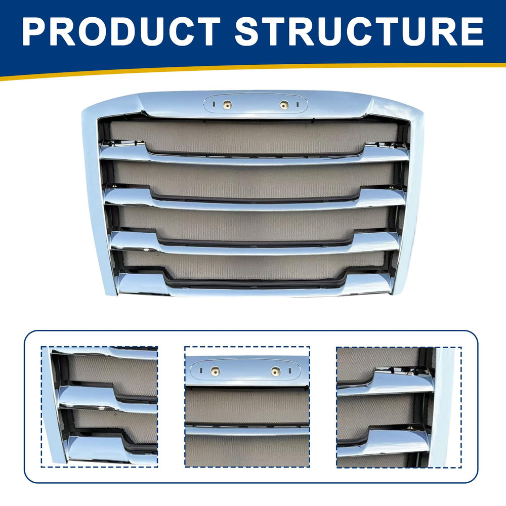 Yingtour chrome grill installation on Cascadia demonstration of bolt-on fit
