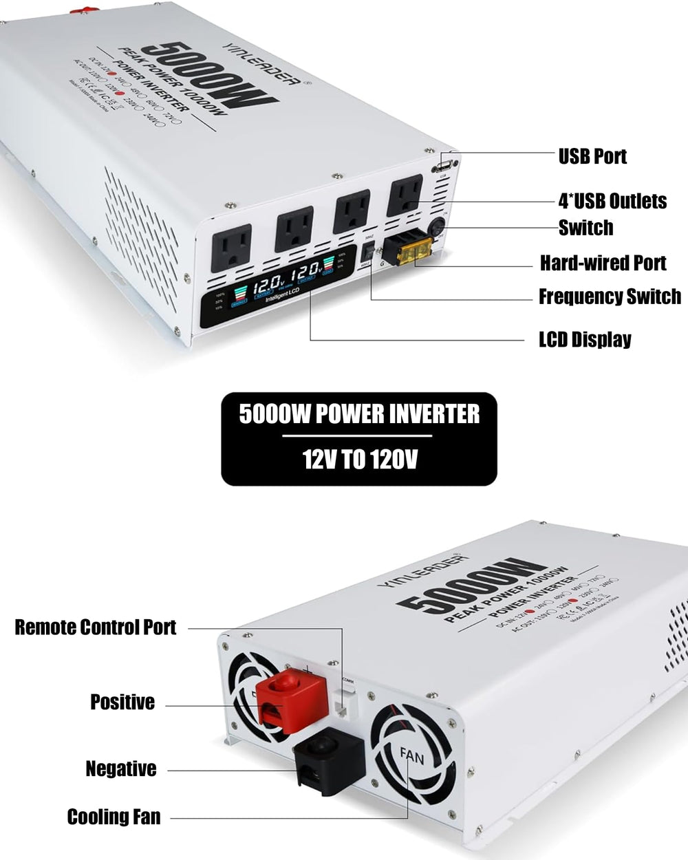 Yinleader 5000W inverter in-use RV camping scenario provides portable power