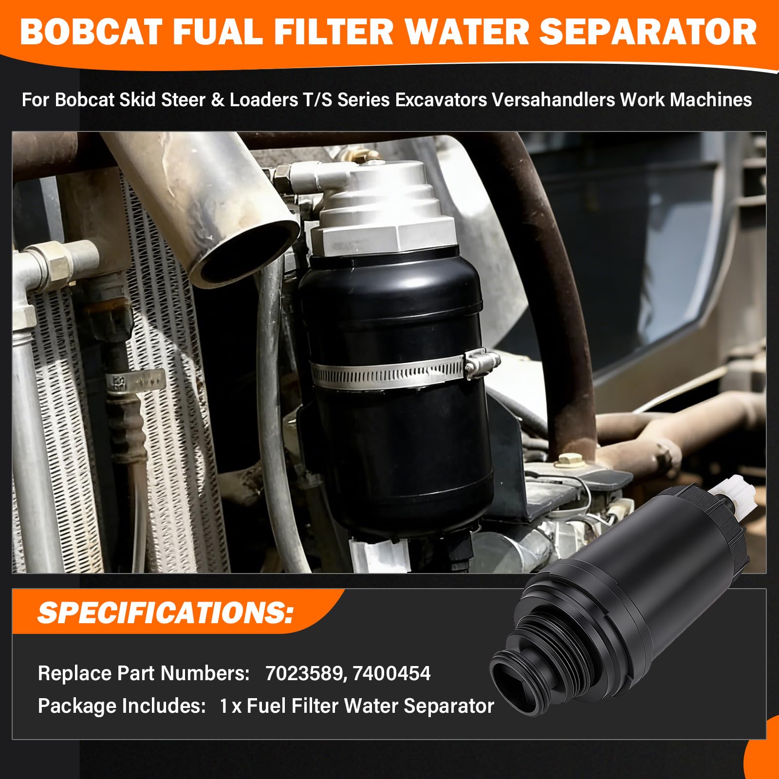 Yinlowa direct-fit fuel separator ensures quick replacement and reliable seal for Bobcat machines.