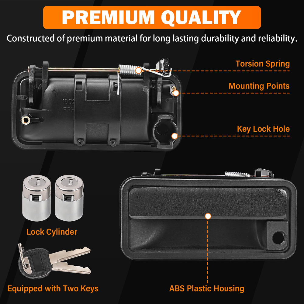 Yinlowa door handle assembly front view with complete hardware