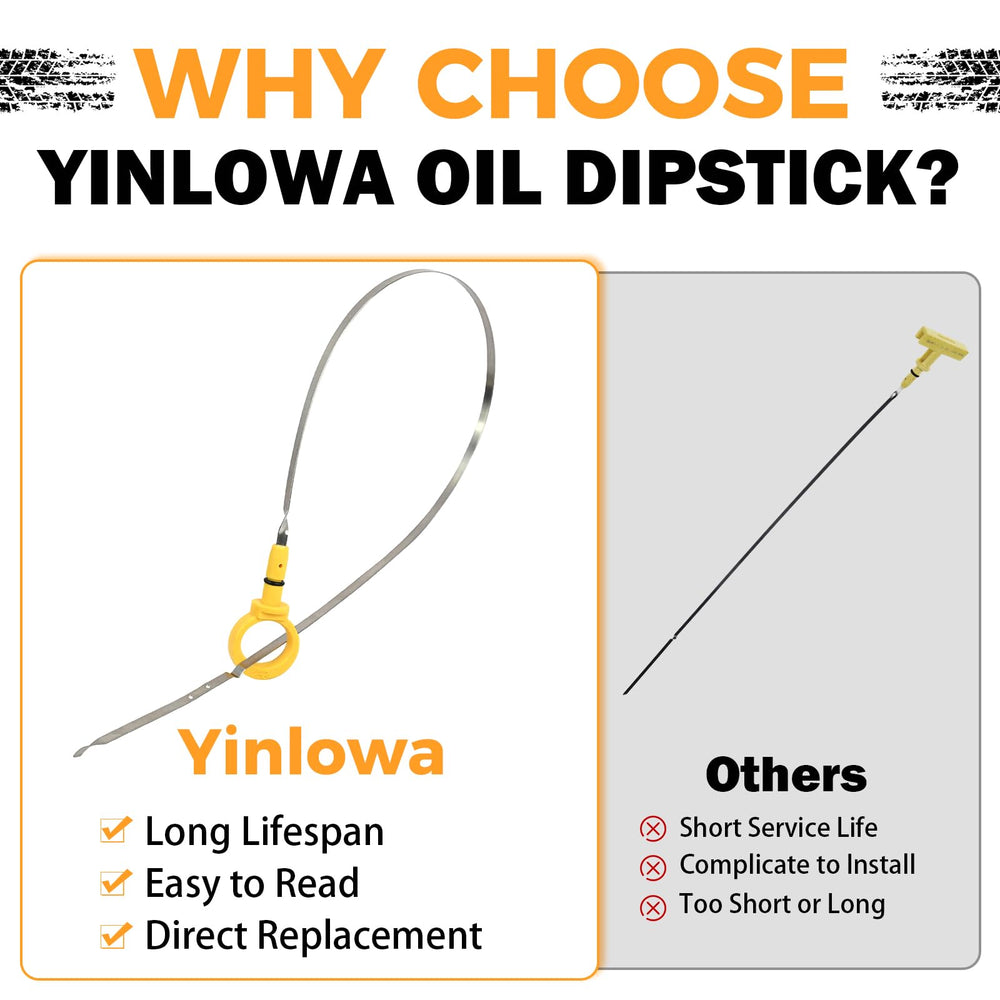 Yinlowa dipstick shows clearly marked oil level lines for accurate readings