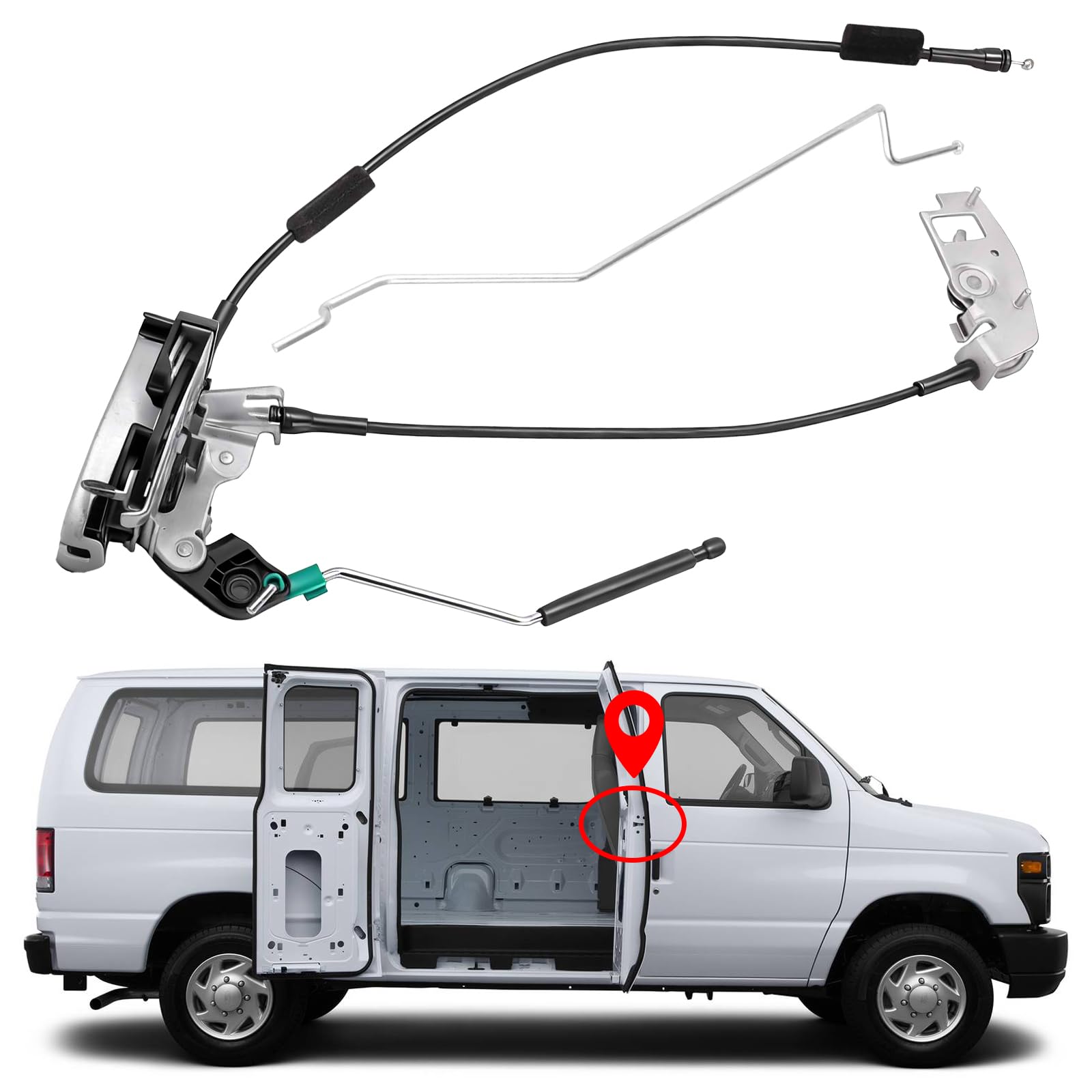 Yinlowa right-side hinged latch close-up for Ford E-series enhances door security.