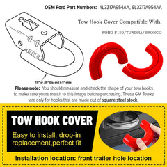 Yinnianets tow hook cover Bronco Outer Banks red front view enhances appearance and shield.