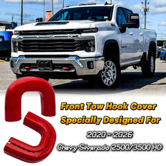 Yinnianets tow hook cover easy install for Silverado 2020-2026 in red
