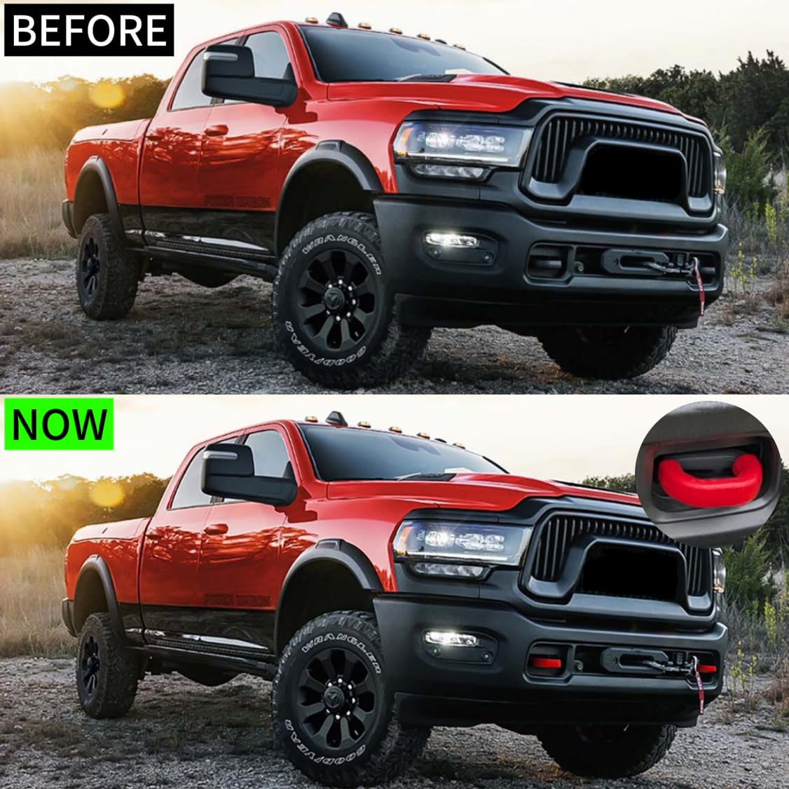 Yinnianets tow hook cover protects RAM from dust and debris