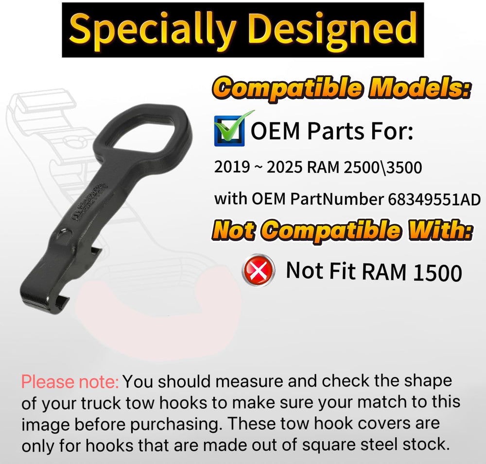 Yinnianets premium rubber tow hook cover for RAM with flexible fit