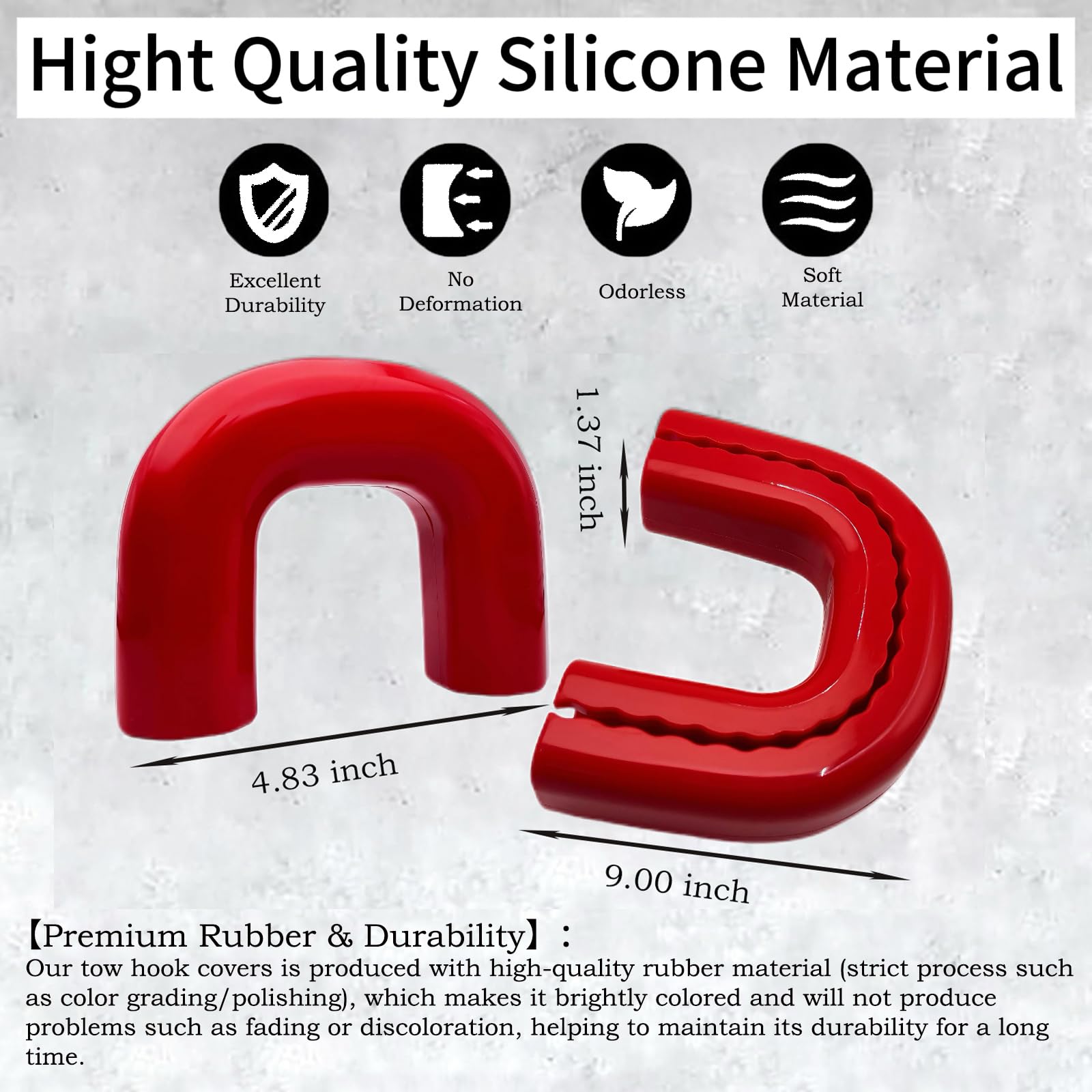 Yinnianets tow hook cover durable rubber for long-lasting red finish