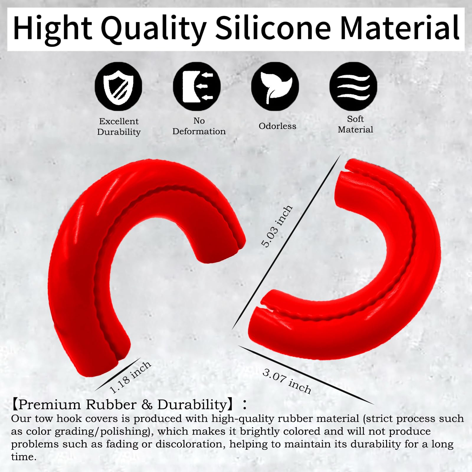Yinnianets tow hook cover Toyota Tundra red clip helps protect front hook from debris.