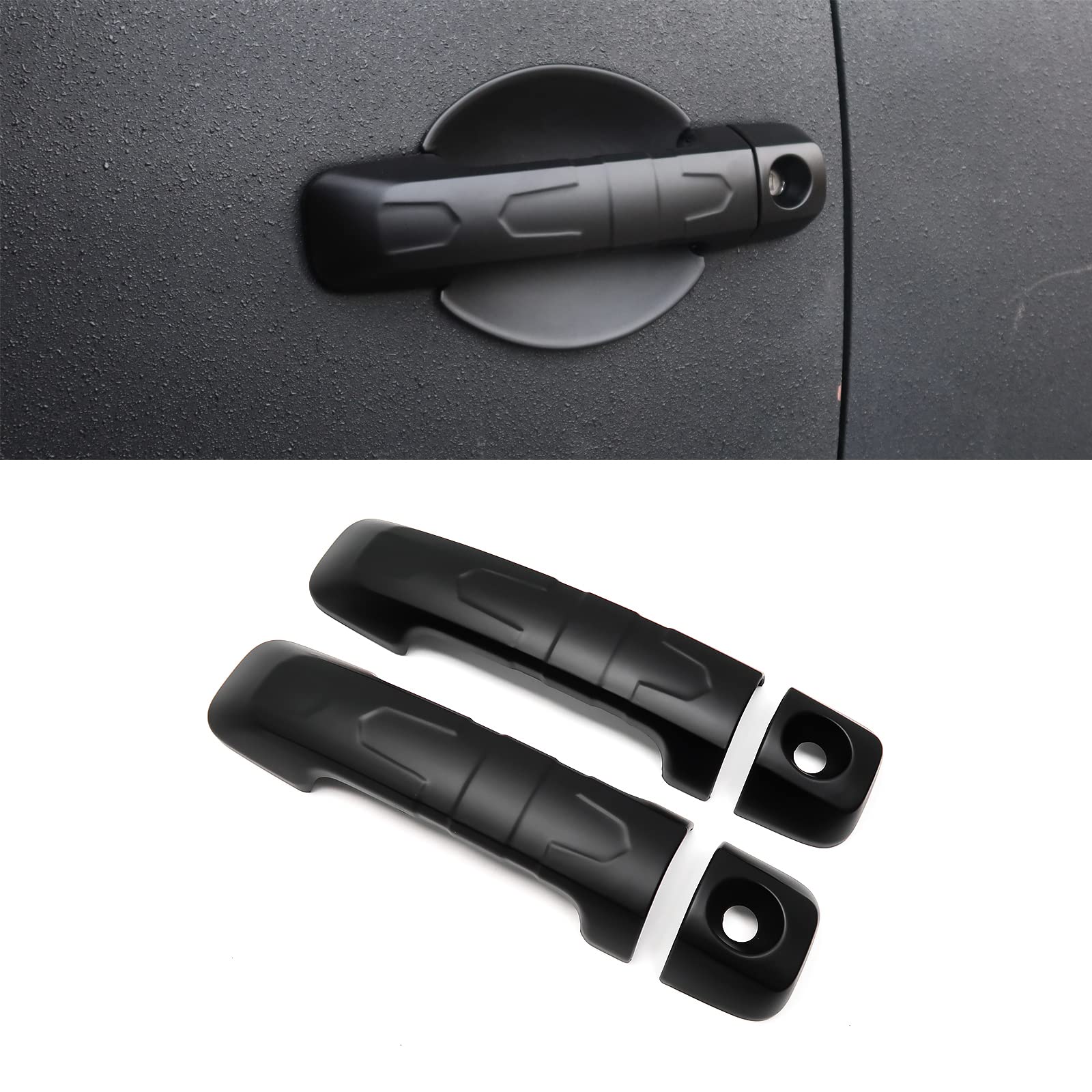 Yipmotiv door handle cover on Toyota FJ Cruiser front left with matte finish