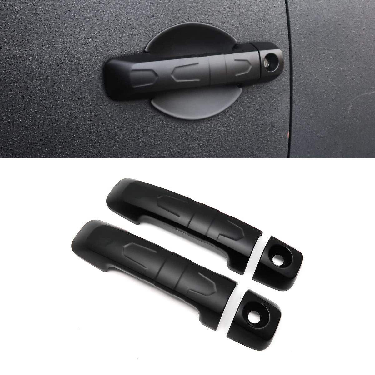 Yipmotiv door handle cover on Toyota FJ Cruiser front left with matte finish