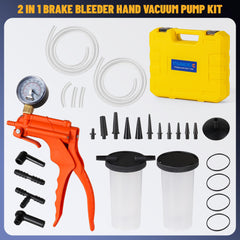 YISINIUTUO handheld vacuum pump shown for precise pressure readouts during bleeding.
