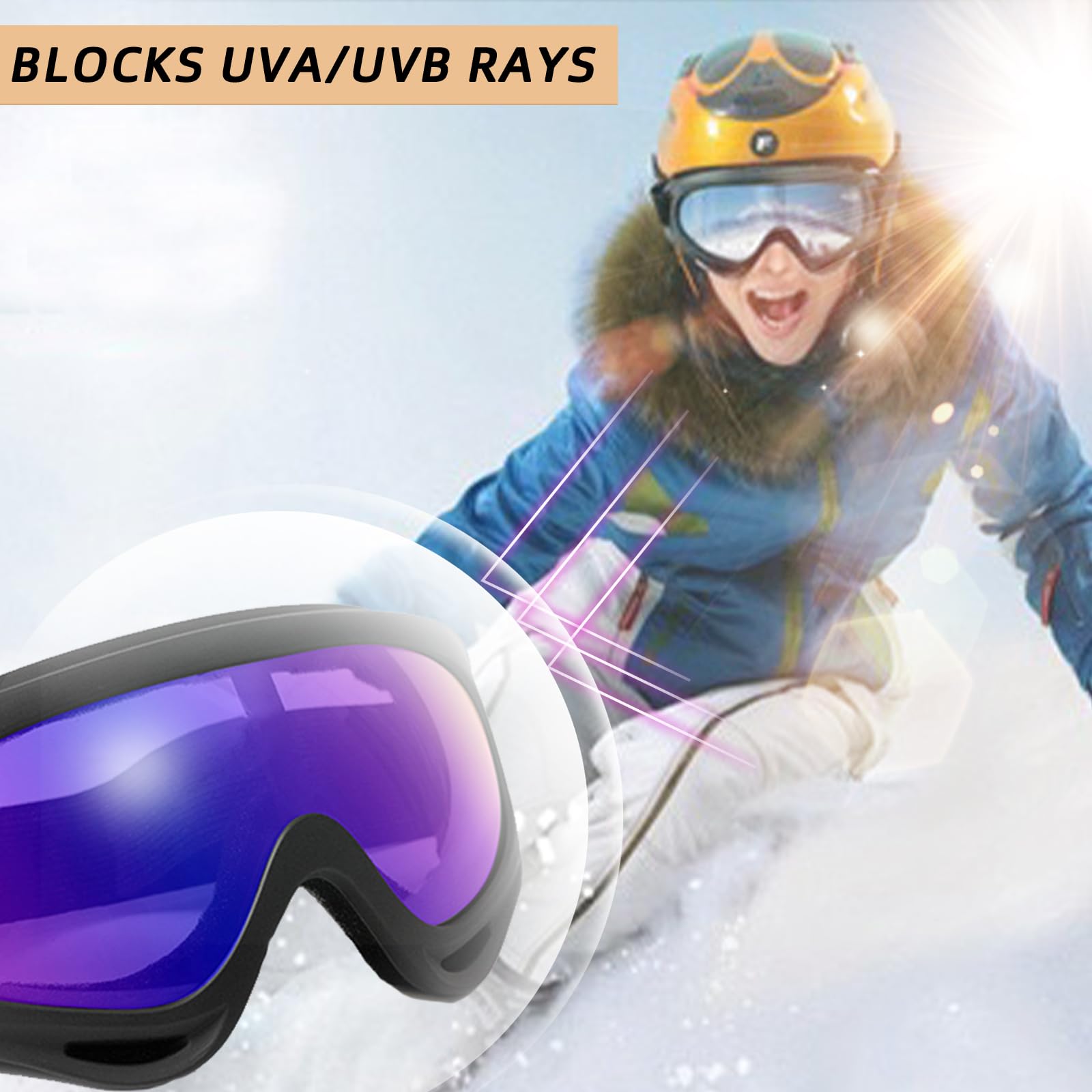 YISUGOOC adjustable nonslip strap keeps goggles secure while riding.