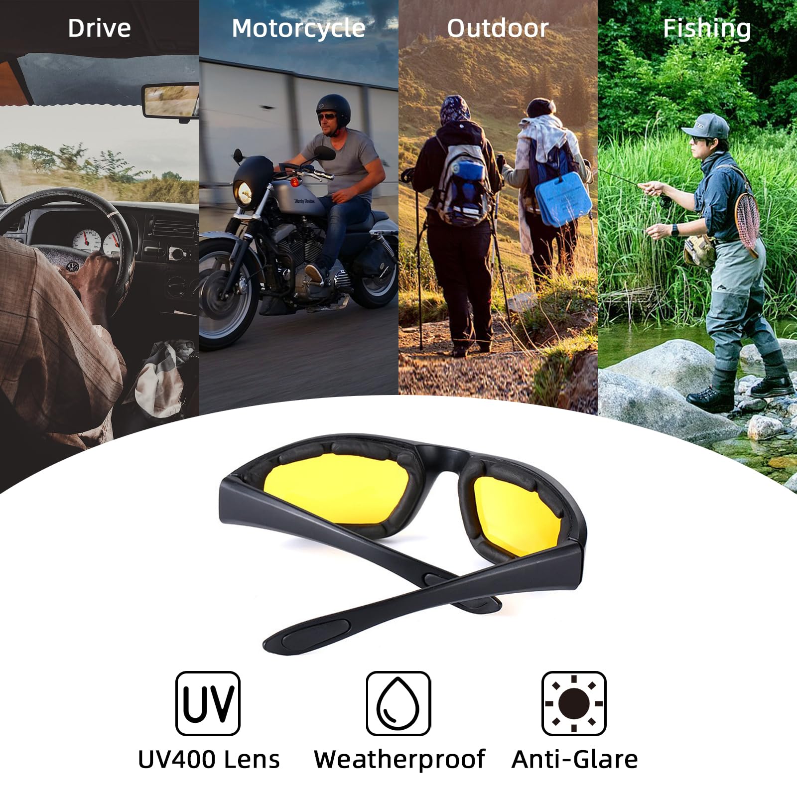 YISUGOOC clear lens goggles shield eyes from wind and debris