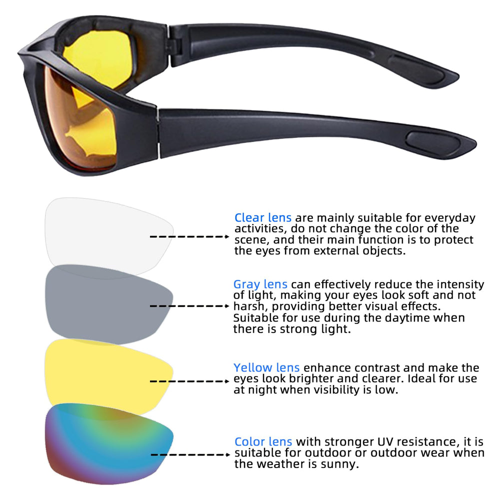 YISUGOOC motorcycle glasses with gray lens to reduce glare on bright days