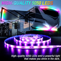 Yiswhis remote control enables quick color changes for RV lighting.