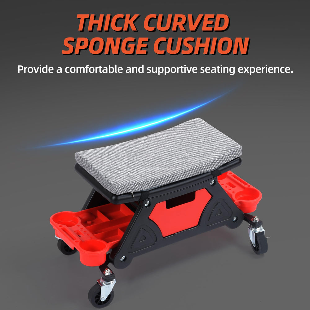 YITAHOME Mechanic Stool detent casters lock for steady work.