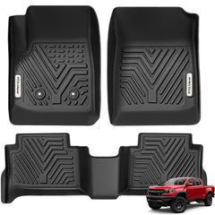 YITAMOTOR Colorado front floor mats with channel design for all-weather protection.