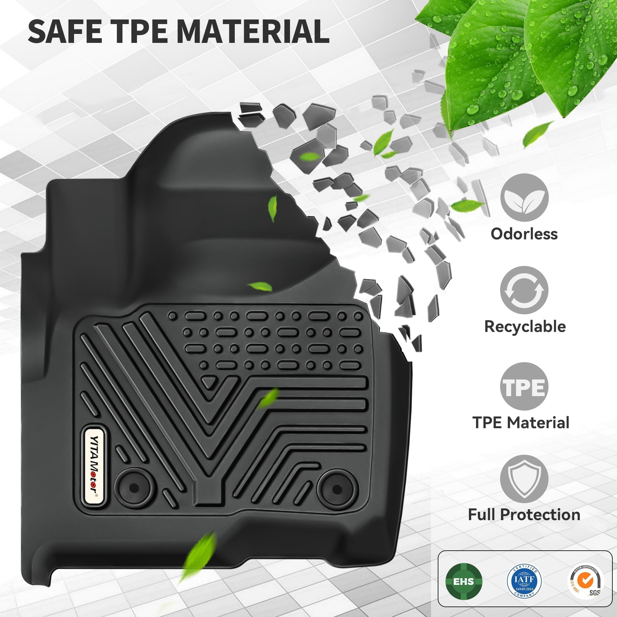 YITAMOTOR CX-5 floor mats provide non-slip surface during wet weather.