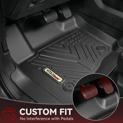 YITAMOTOR Expedition front-row floor mats with anti-slip clips.