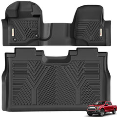 YITAMOTOR F-150 floor mat front edge protection traps spills for a cleaner cab.